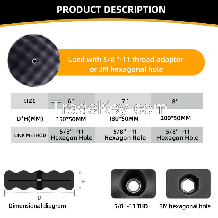 8 inch Inner Screw Thread Double Size Polishing Pad