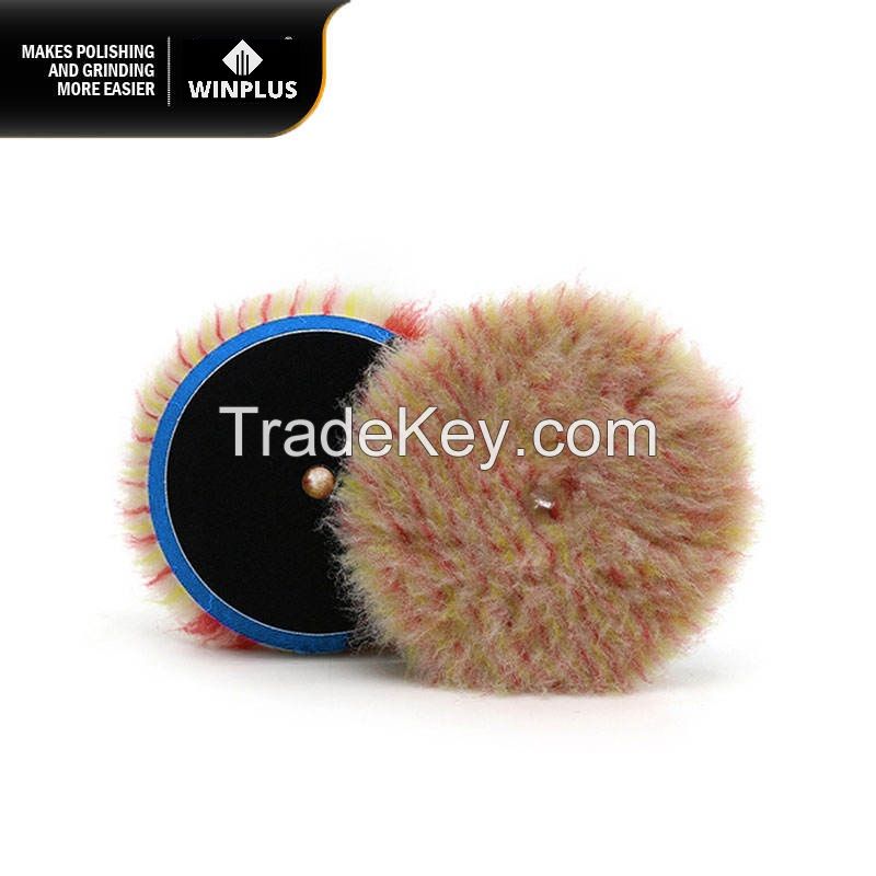 Private Label Heavy Cutting Aggressive Wool Bevel Edge Plush Wool Polishing Pad