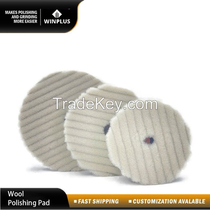 3Inch 4Inch 5Inch Polishing Wool Pad Buffer Pad Compound Cutting Wool Pad for Automotive Boat Scratch Removing