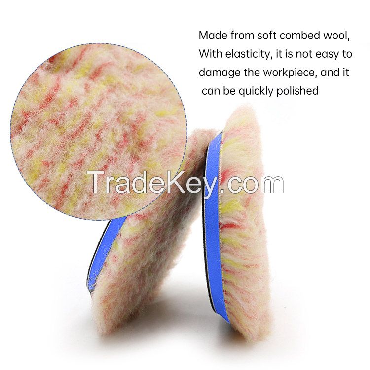 Private Label Heavy Cutting Aggressive Wool Bevel Edge Plush Wool Polishing Pad