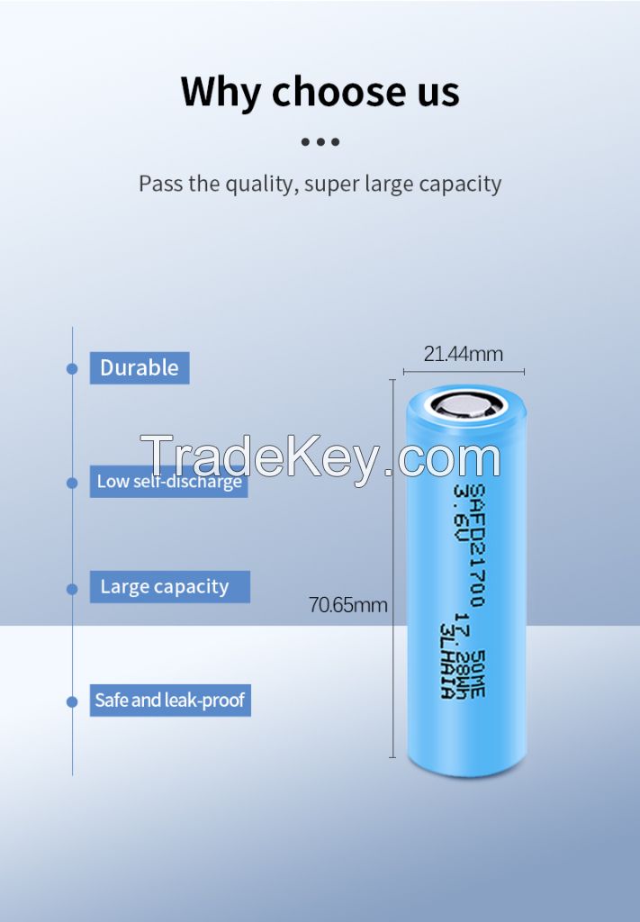 Wholesale INR 21700 50ME 5000mAh 3.7V lithium li ion rechargeable Batt