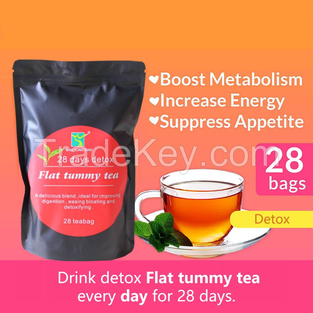 28 day Detox Flat tummy tea with moringa belly tea bag Natural the minceur ventre plat senna leaf slim tea