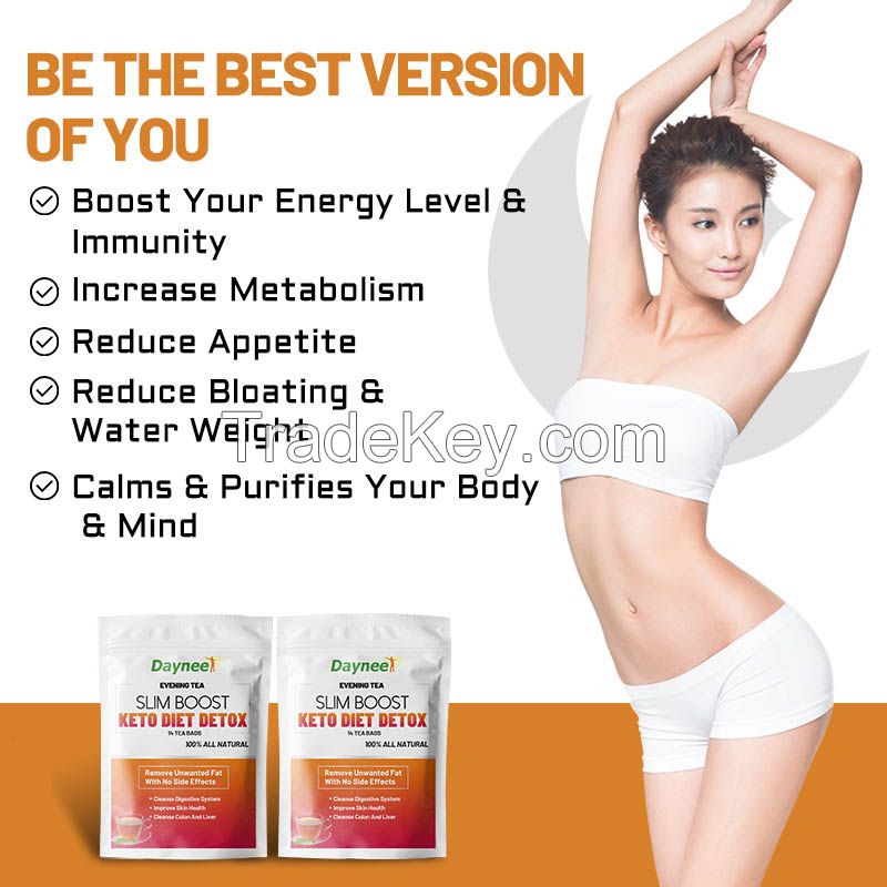 Slim boost Keto Diet Detox tea bag CustomSlim Boost KETO Diet DETOX Evening tea organic herbal weight loss slimming Tea with evening and daytime