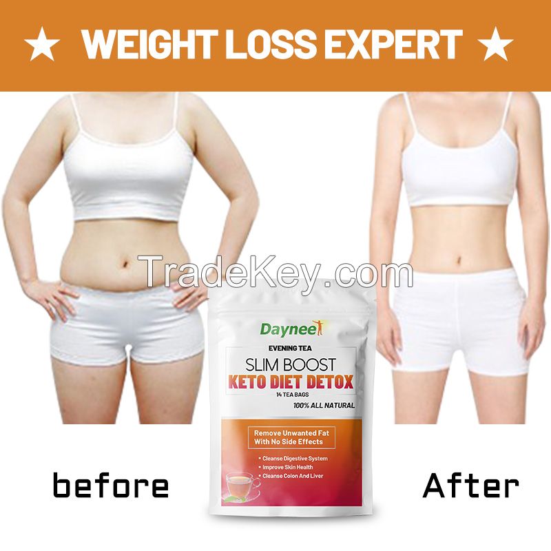 Slim boost Keto Diet Detox tea bag CustomSlim Boost KETO Diet DETOX Evening tea organic herbal weight loss slimming Tea with evening and daytime