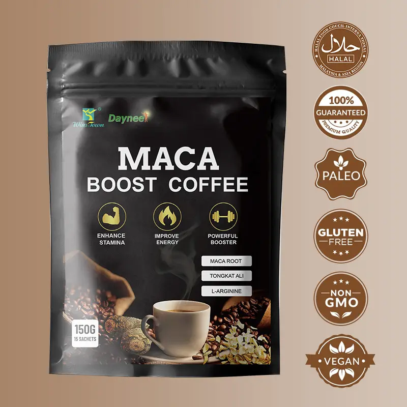 Private Label Man Maca Energy Coffee Natural Herbal healthy black instant Maca coffee for men power