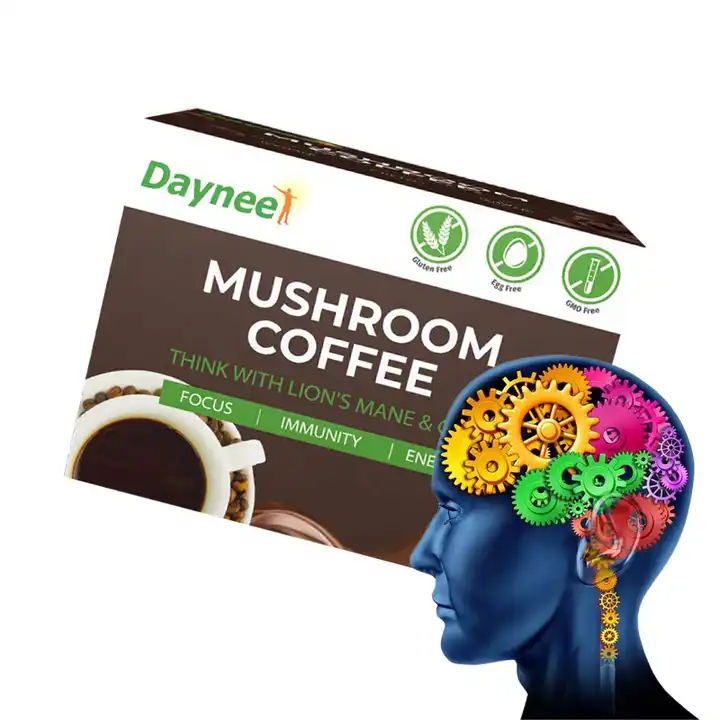 Factory Mushroom Coffee With 6 Superfood Lions Mane Reishi Chaga One Cup Organic Instant Coffee