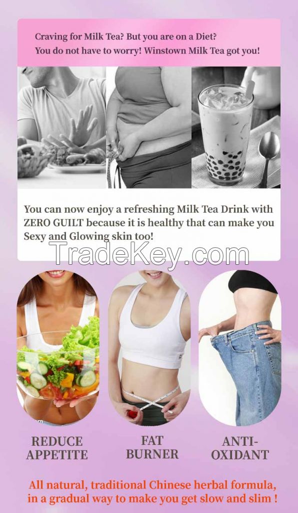 Private label Slim Milk Tea Meal replacement shake powder weight loss diet fat burner slimming milk tea