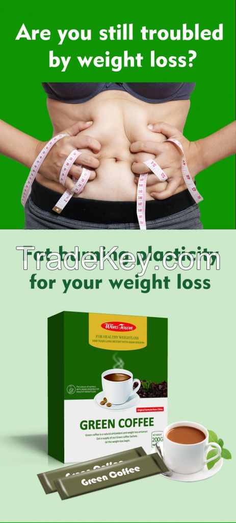 Winstown Slimming green coffee Ganoderma healthy Diet control Powder Instant Slim green coffee weight loss