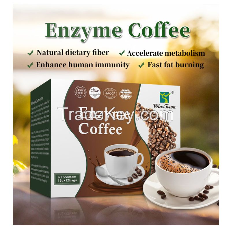 OEM/ODM Natural Plant Extract Enzyme Added Black Coffee Powder Slimming Enzyme Coffee For Weight Loss