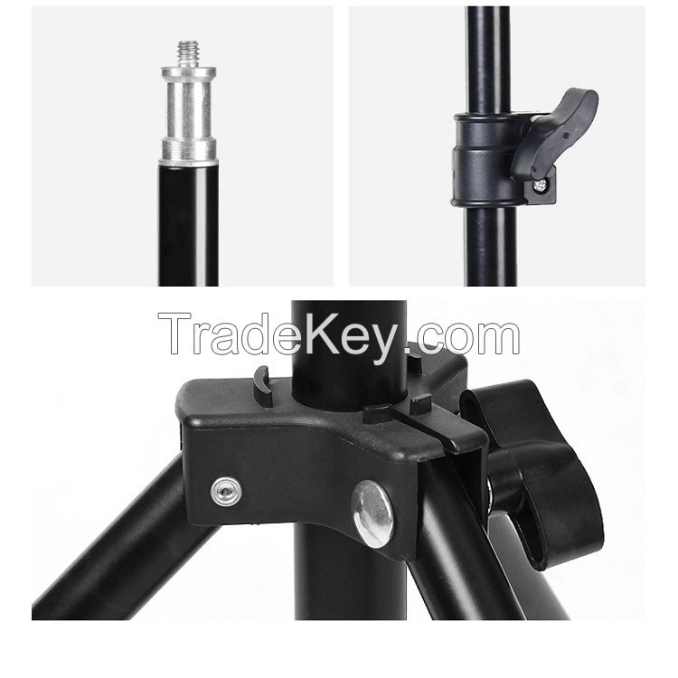 2.1 m Live Video Camera Multi-function Tripod Stand with Phone Holder Clamp for Smartphone Ring Light Tripod