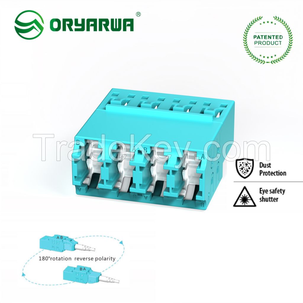 LC Duplex Dust Proof Polarity Exchange Fiber Adapter