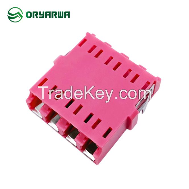 LC Quad Fiber Optic Adapter With Inner Shutter