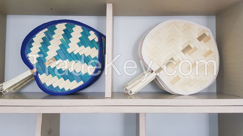 Wholesale traditional bamboo hand fan from Vietnam Natural palm leaf hand fan for sale hanging fan made of bamboo for export