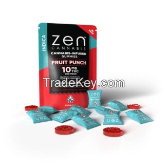 Fruit Punch Gummy | 100mg THC Per Bag  | 10mg THC Per Gummy | Indica