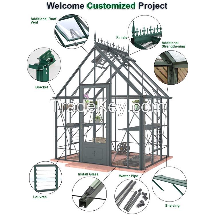 good quality indoor polycarbonate aluminum frame pc 4 tier portable vegetable garden greenhouse