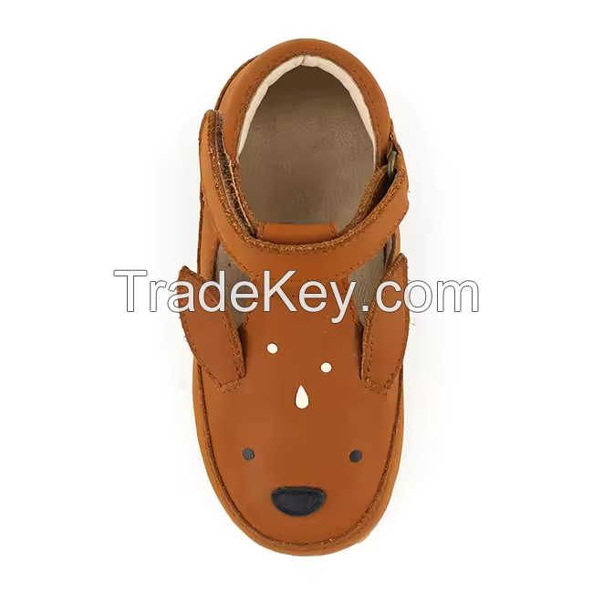 Brown Leather Mary Janes Flats Guangdong Manufacturers Infant Shoe