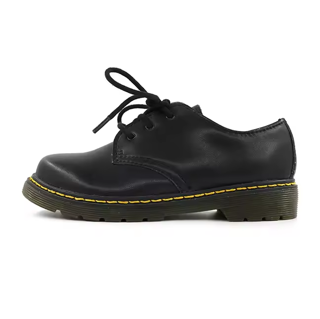 OEM Brand Factory Customized Made Lace-Up Flat Style School Uniform Kids Shoes