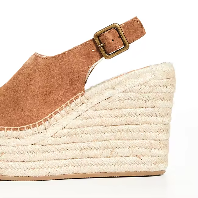 Buckle Strap Beach High Heeled Women Espadrille Platform Wedge Sandals