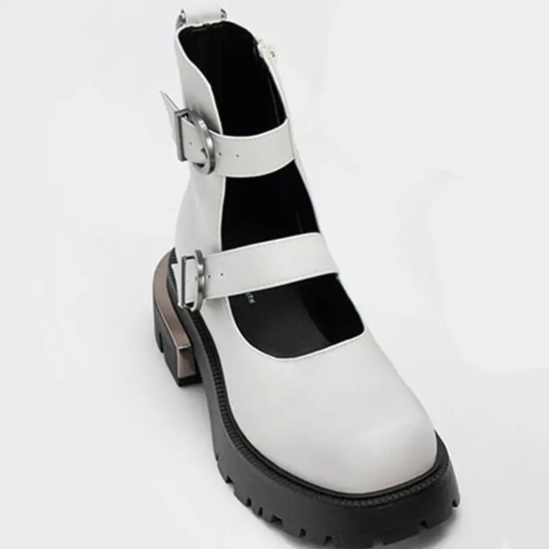 New trend fashion cool style wholesale customized logo low cut instep round toe thick sold women ankle boot