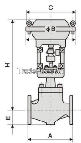 Pneumatic low noise cage type control valve regulator for reducing fluid noise