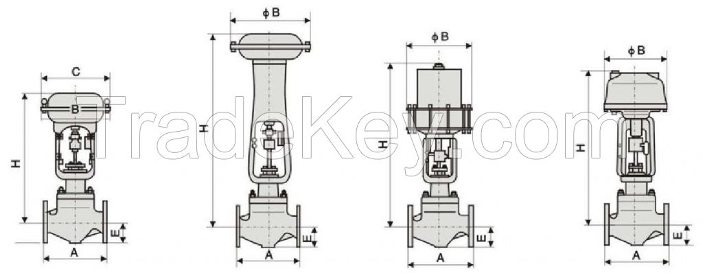 Pneumatic sleeve type single seat control valve/regulator