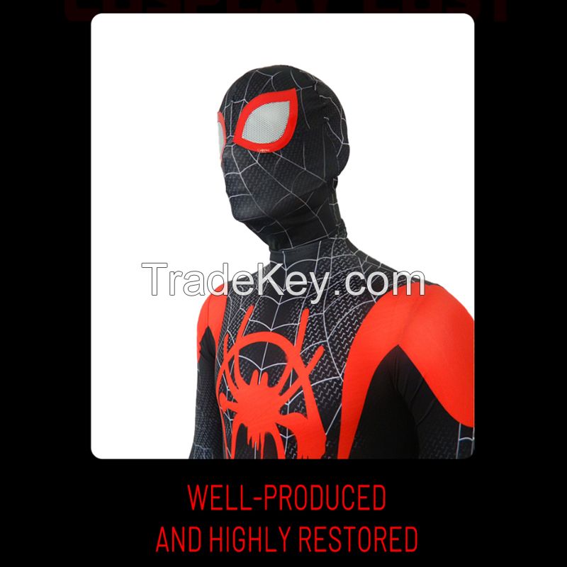 Spiderman boy costume superhero tight-fitting children's Black spider one-piece performance costume