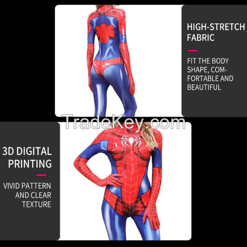 Spiderman bodysuit Adult children Family suit Black spider Tiktok the same drag costume costume onesie