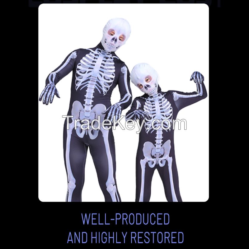 Halloween children's costume Boy skeleton costume Horror game ghost costume Family party cosplay costume