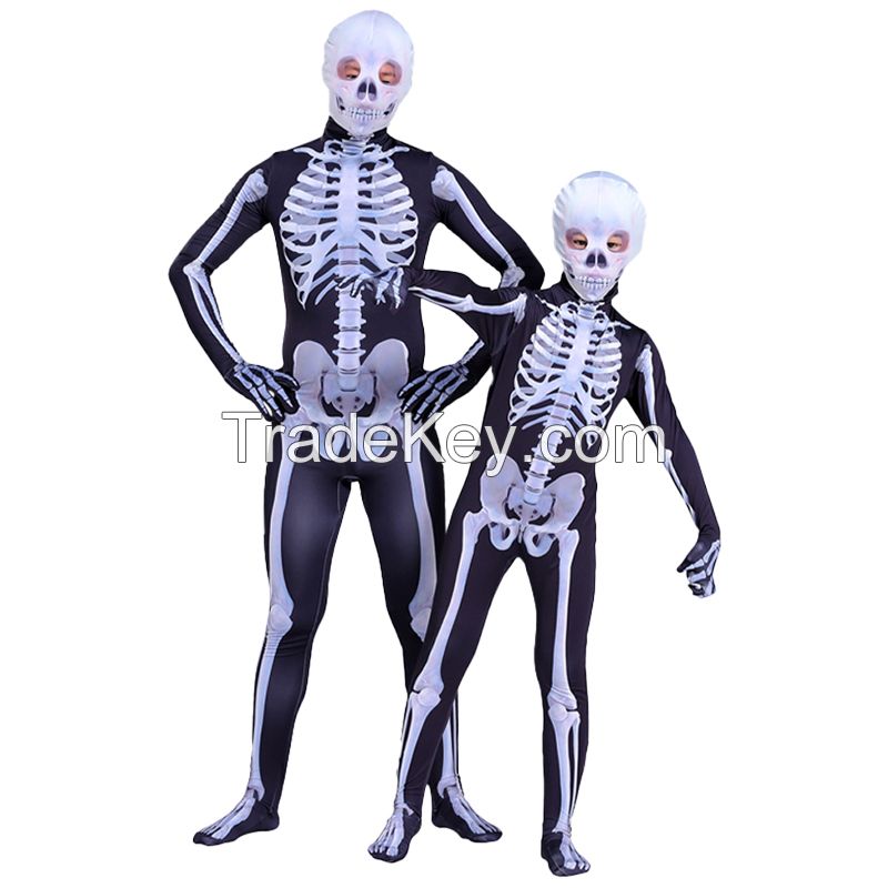 Halloween children's costume Boy skeleton costume Horror game ghost costume Family party cosplay costume