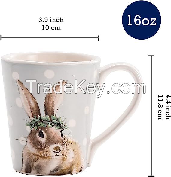 Customized Design Ceramic Easter Bunny Mug, Porcelain Coffee Cup plate sets, Eater Rabbit Dinnerware