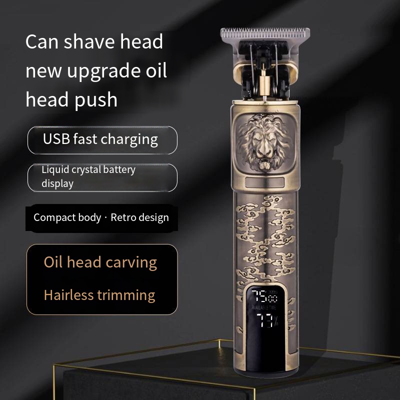 High Quality Charge And Plug Large Capacity Lithium Electric Shear  Bald Head Gradient Intelligent Control T9 Hair Clipper