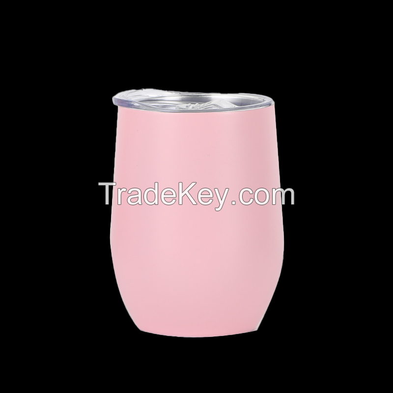 12 oz Stainless Steel Beer Thermos Mug Tumbler With Lid Travel Office Double Wall Vacuum Insulated Cup