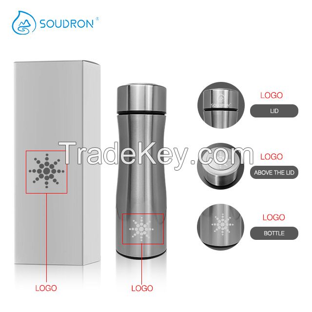 Nano flask stainless steel negative ion water bottle alkaline filter h