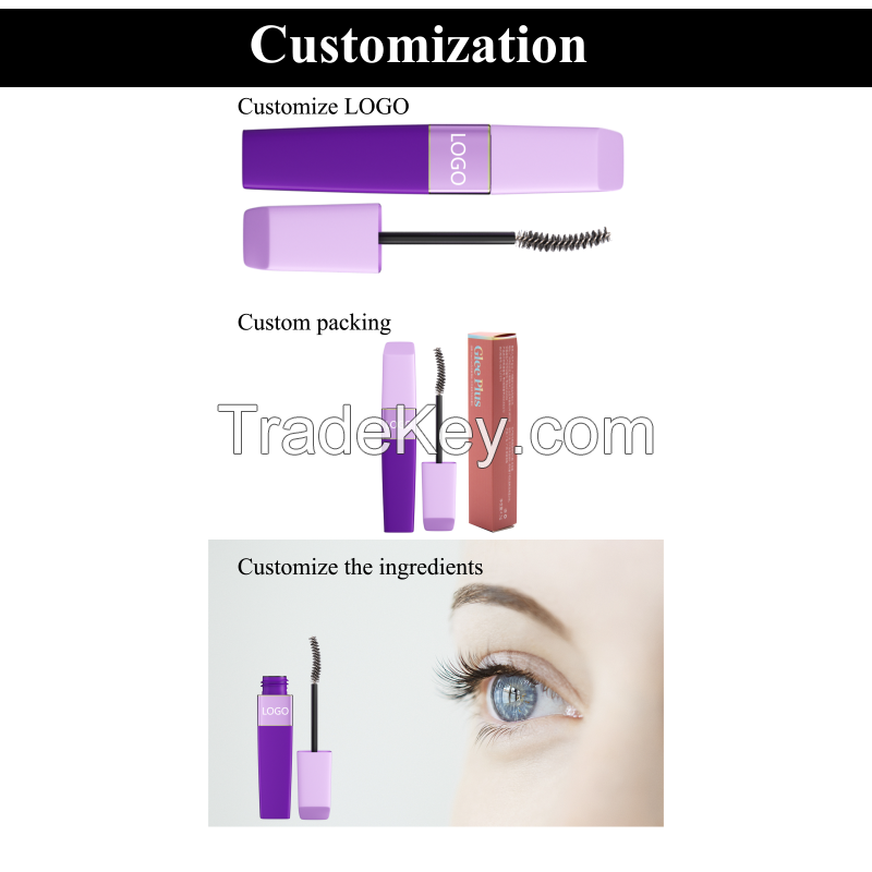 Custom Thick Curling Waterproof Mascara  Vegan Clear Fiber Mascara Tube