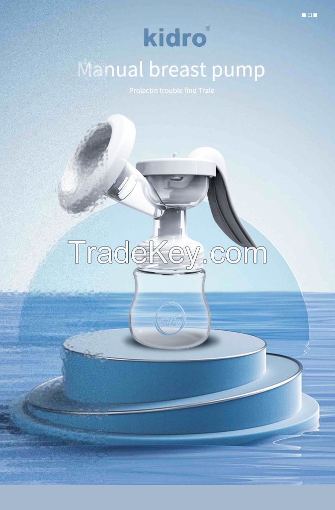 Manual breast pump, two suction
