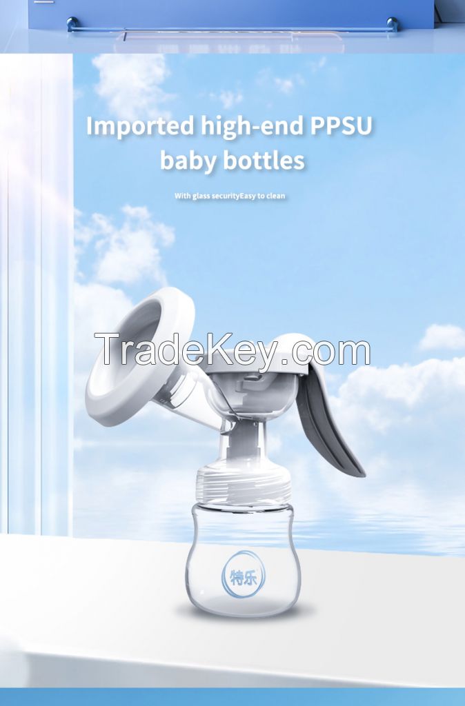 Manual breast pump, two suction