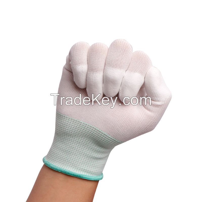 PU polyester coated palm and finger gloves