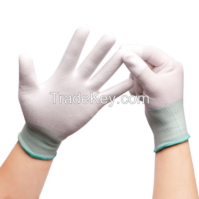 PU polyester coated palm and finger gloves