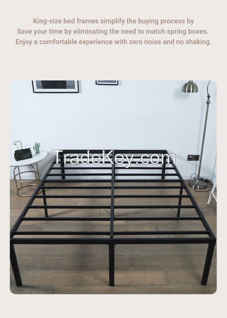 Wrought iron bed Iron frame bed Fashion double bed Modern simple bedroom Rental room Dormitory bed board bed