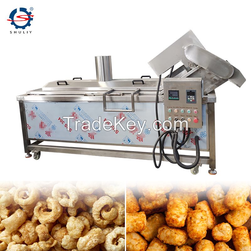 Automatic Continuous Tofu Fried Polenta French fries fried chicken Deep Fryer Frying Machine