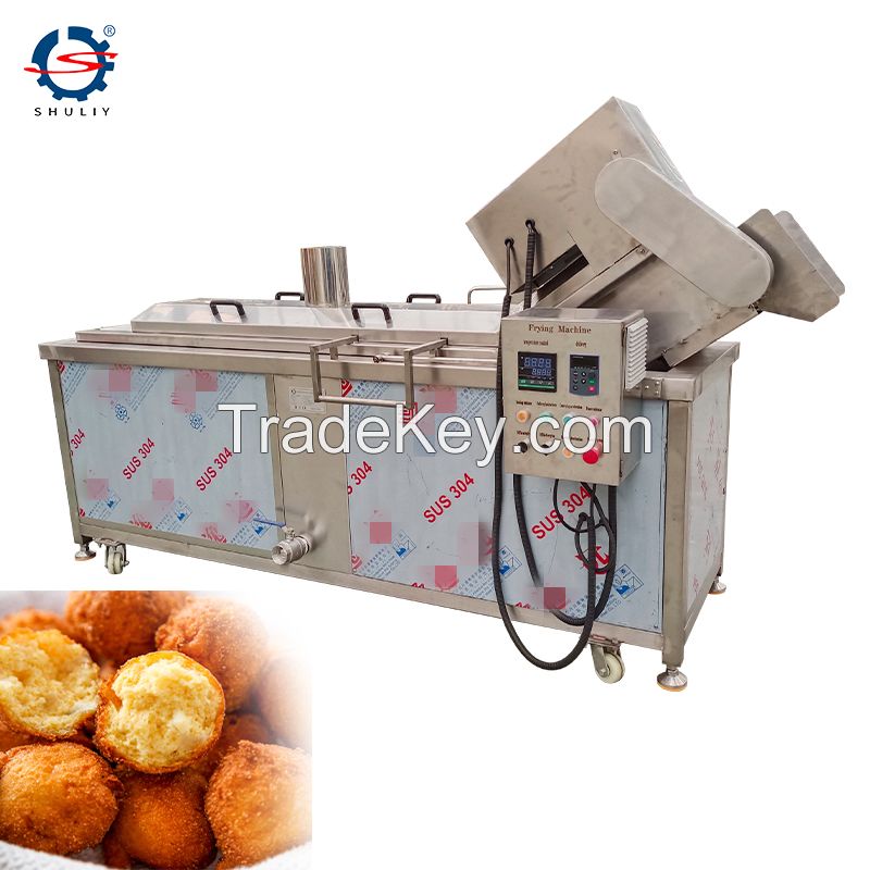 Automatic Continuous Tofu Fried Polenta French fries fried chicken Deep Fryer Frying Machine