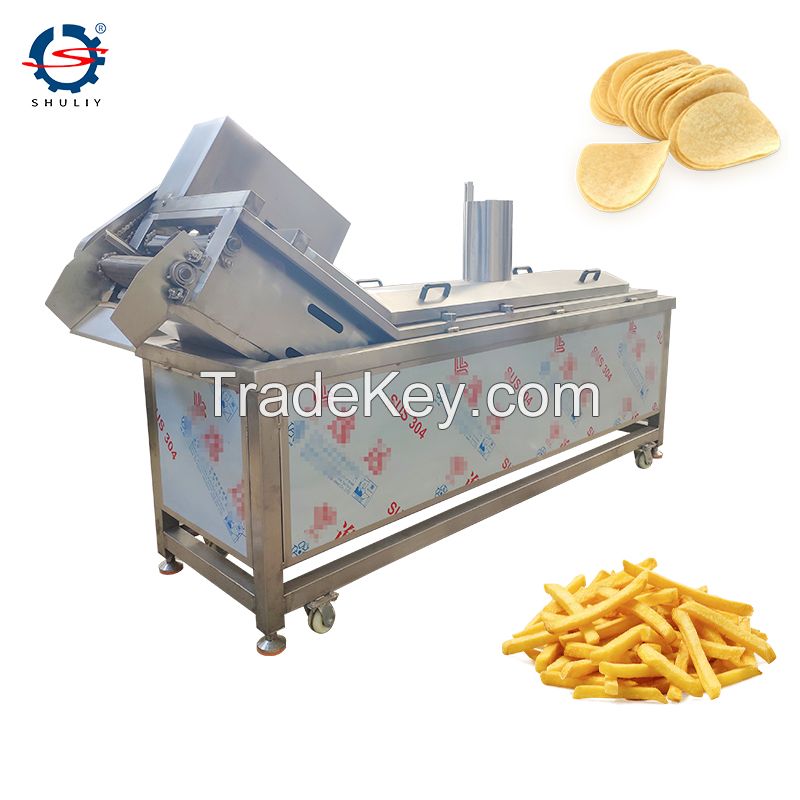 Automatic Continuous Tofu Fried Polenta French fries fried chicken Deep Fryer Frying Machine