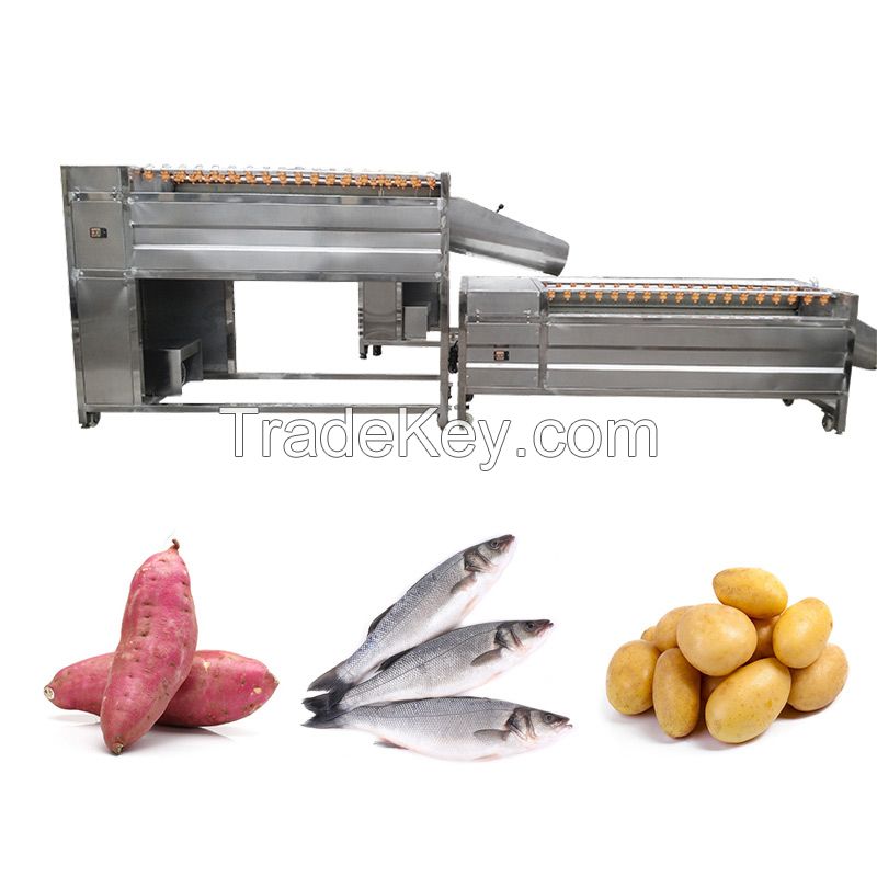 Industrial Brush Type Potato Peeling and Root Vegetable Washing Machine