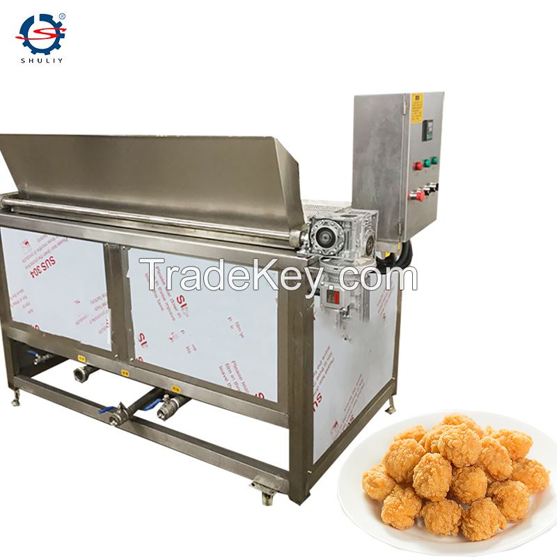 Discharging Chicken Plantain Potato Banana Cassava Chips Fryer Machine 