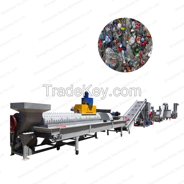 Mineral water bottles process production line to crush wash drying 