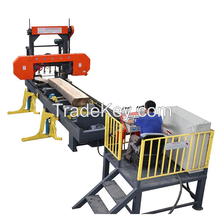 portable horizontal band saw mill wood cutting machine