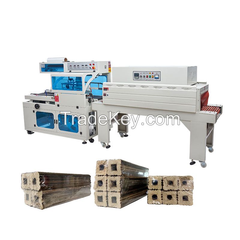 Automatic L bar sealer and charcoal heat tunnel wrap packaging shrink wrapping machine