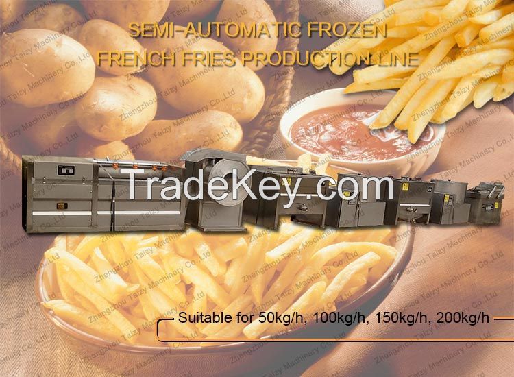 Semi-automatic Frozen French Fries Making Machine Industrial French Fries Production Line