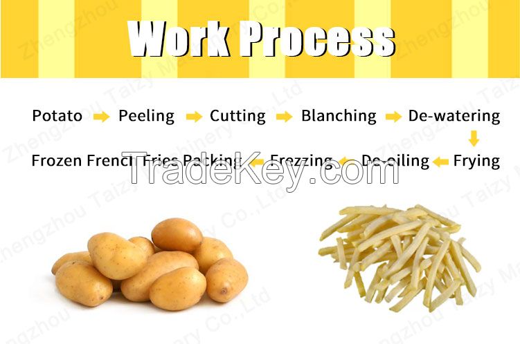 Automatic Frozen French Fries Making Machine French Fries Production Line Stainless Steel