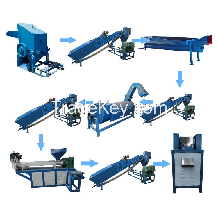 1 Ton per hour plastic crushing machine plastic shredder pet bottle recycling line factory price